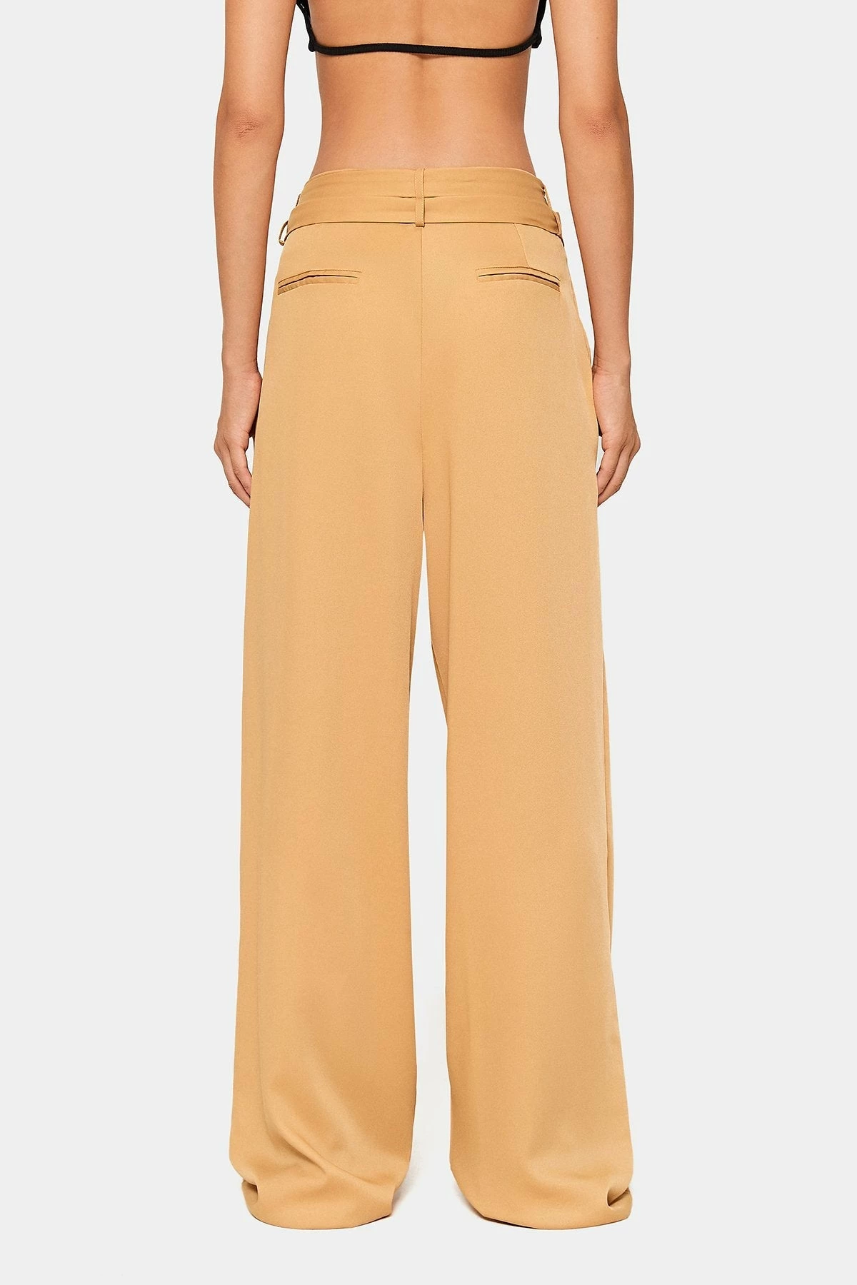 SOLADO Buckled Decor Dual Pocket Draped Straight Pants With Belt 9 SOLADO Buckled Decor Dual Pocket Draped Straight Pants With Belt - Image 7