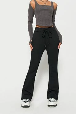 Solado High Waist Zipper Pocket Solid Flared Pants