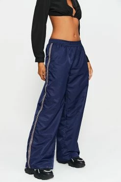 SOLADO Dual Pocket Colorblock Trim Wide Leg Pants