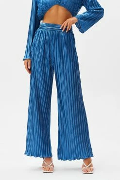 SOLADO High Waist Dual Pocket Pleat Wide Leg Pants
