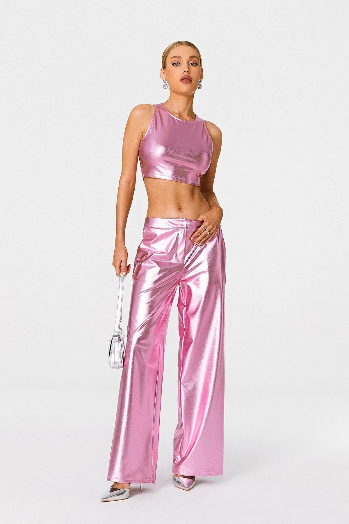 SOLADO Vinyl Low Waist Sheen Wide Leg Pants 6 SOLADO Vinyl Low Waist Sheen Wide Leg Pants - Image 4